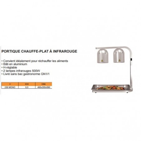 Portique chauffe plat à infrarouge