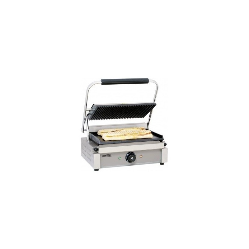 Grill panini plaques rainurée - lisse