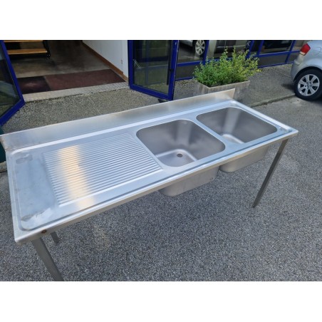 Plonge inox 2 bacs 1 égouttoir