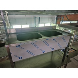 Plonge inox 2 bacs