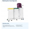 Chariot porte - 3 sacs linge sale