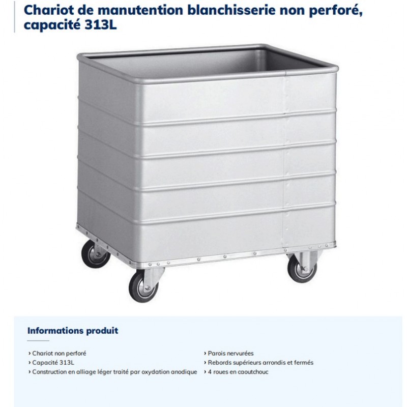 Chariot de manutention blanchisserie 313L