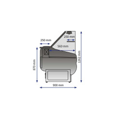 Vitrine réfrigérée multi service, 2m