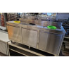 Meuble poubelles de tri inox 3 compartiments