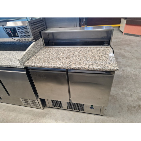 Meuble de préparation saladette réfrigéré dessus marbre