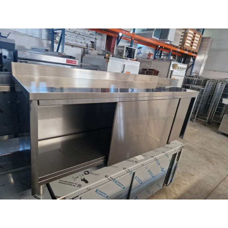 Meuble bas inox 2m