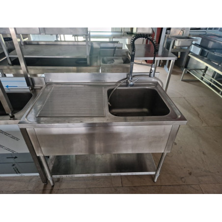 Plonge inox 1 bac 1 égouttoir