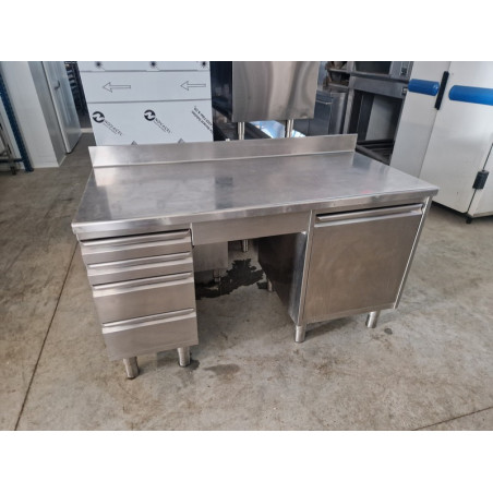 Meuble bas inox 1m50 avec tiroirs