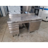 Meuble bas inox 1m50 avec tiroirs