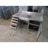 Meuble bas inox 1m50 avec tiroirs