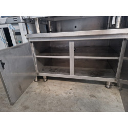 Meuble support bas inox 1m...