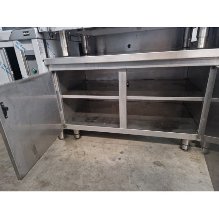 Meuble support bas inox 1m hauteur 70cm