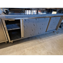 Meuble bas inox traversant 2m