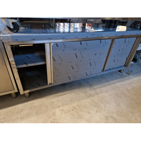 Meuble bas inox traversant 2m